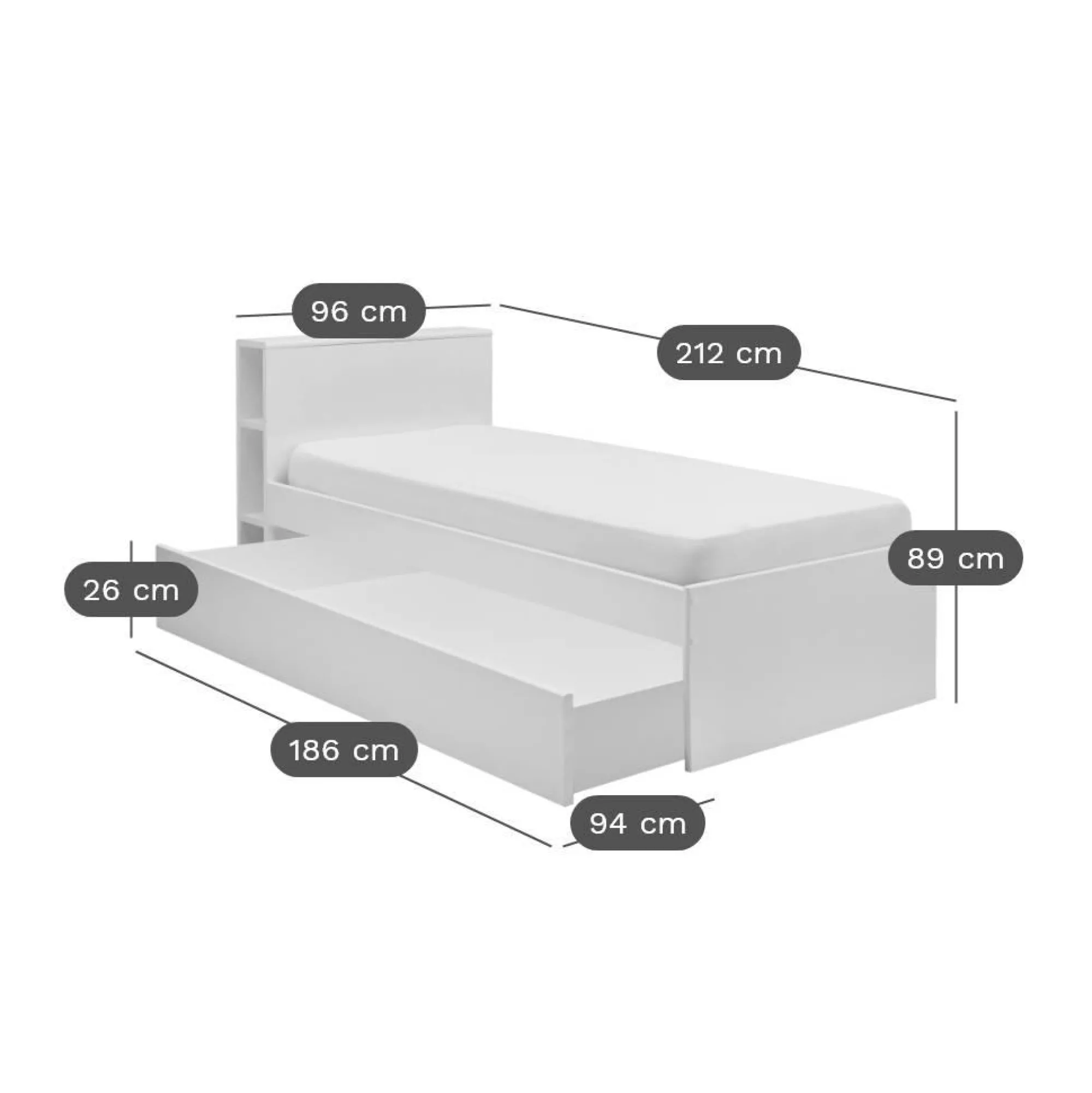 Enfant Camif Chambres Enfant|Chambres Enfant>Lit rangement bois massif Sebastian -