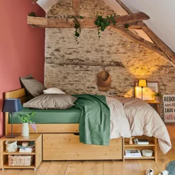 Camif Lits Avec Rangement|Lits Avec Rangement>Lit rangement bois massif Tara - - 140 x 190 cm