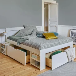 Camif Lits Avec Rangement|Lits Avec Rangement>Lit rangement bois massif Tara - - 140 x 190 cm