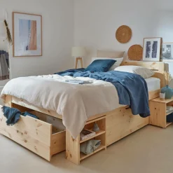 Camif Lits Avec Rangement|Lits Avec Rangement>Lit rangement bois massif Tara - - 160 x 200 cm