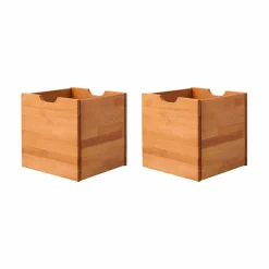 Camif Meubles D'Entrée>Lot de 2 cubes de rangement bois massif Cyriel -
