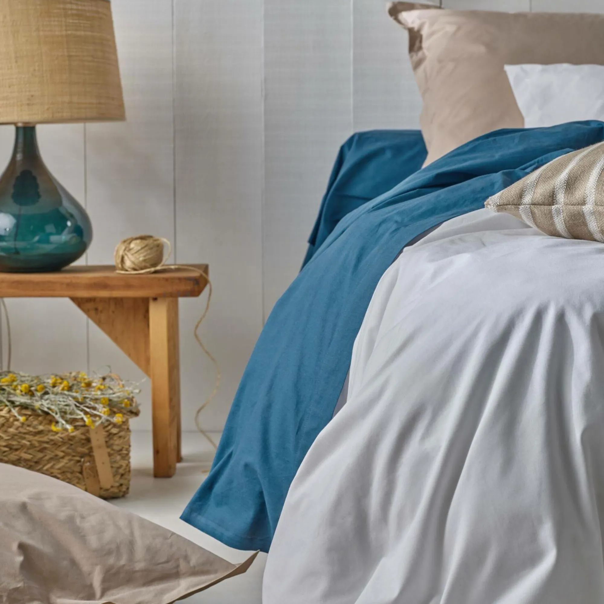 Camif Draps Housse>Lot de 2 draps housses bonnet 33 cm coton bio Fil & Sens - - 90 x 200 cm