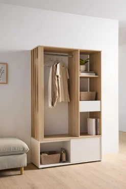 Camif Meubles D'Entrée>Meuble d'entrée blanc et décor bois Paul