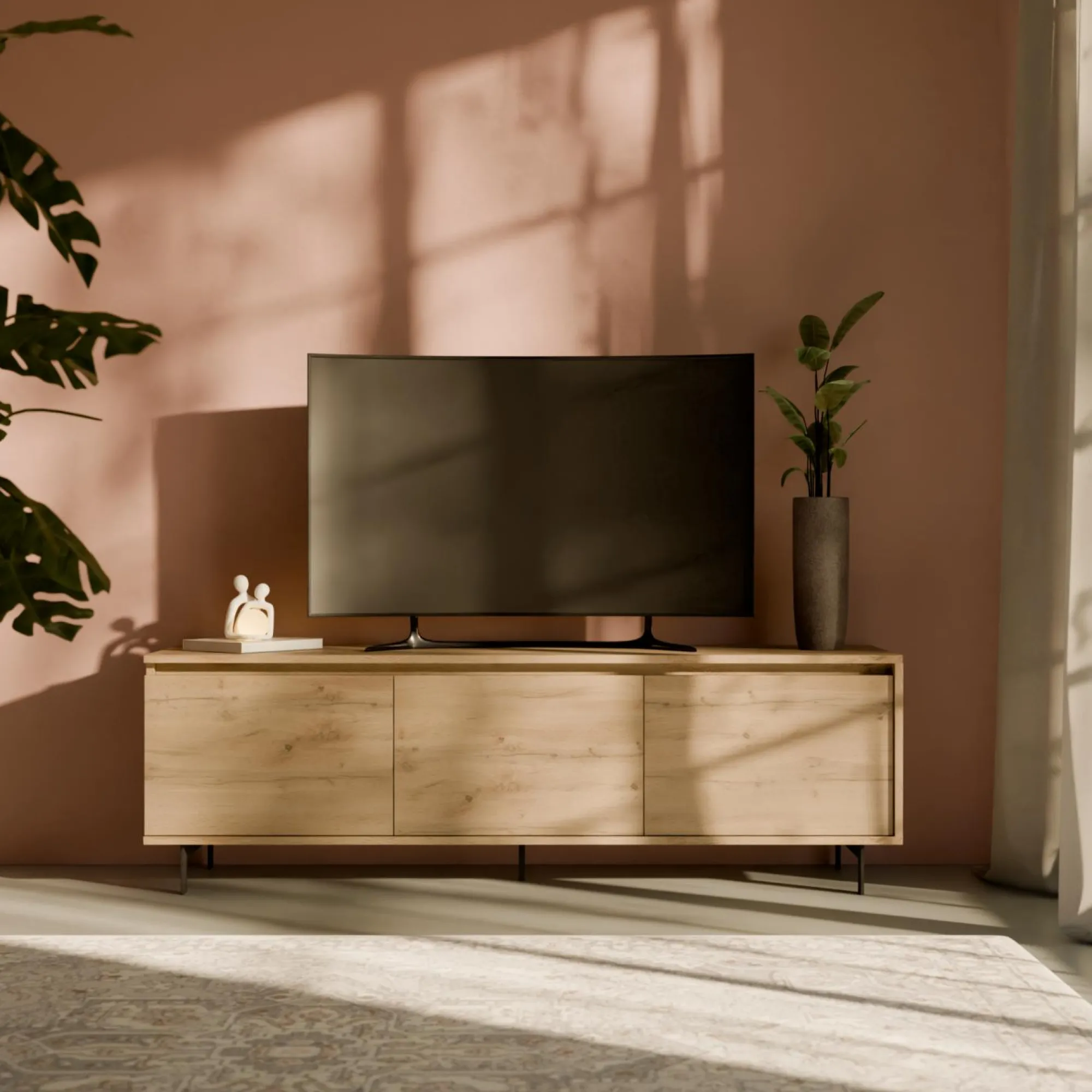 Camif Meubles Tv>Meuble TV 3 portes décor bois Gustavo -