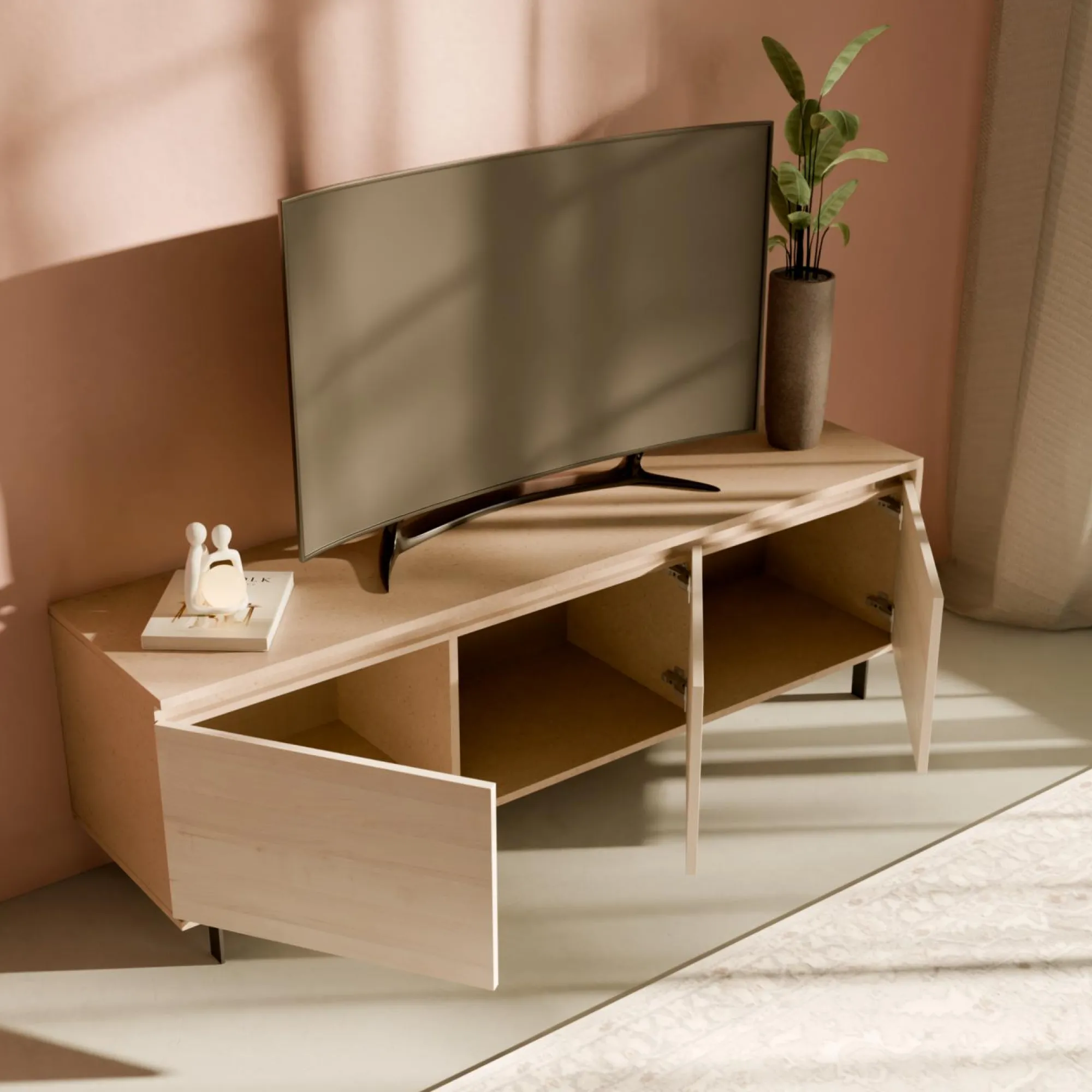 Camif Meubles Tv>Meuble TV 3 portes décor bois Gustavo -