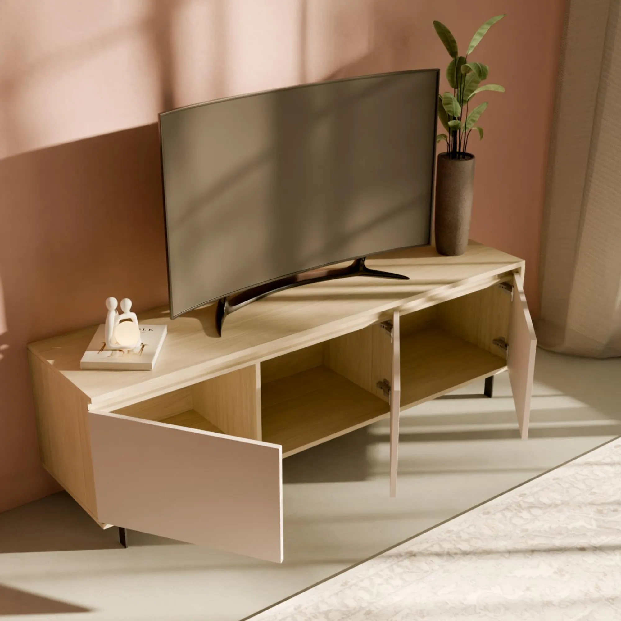 Camif Meubles Tv>Meuble TV 3 portes décor bois Gustavo -