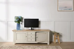 Camif Meubles Tv>Meuble TV bois massif 2 portes 3 tiroirs Embellie -