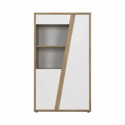 Camif Meubles Vitrines>Meuble vitrine décor bois et blanc 2 portes Gustave