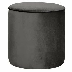 Camif Repose-Pieds>Pouf rond tissu velours Léo -