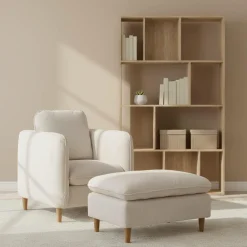 Camif Repose-Pieds>Repose-pieds velours côtelé Portimo -