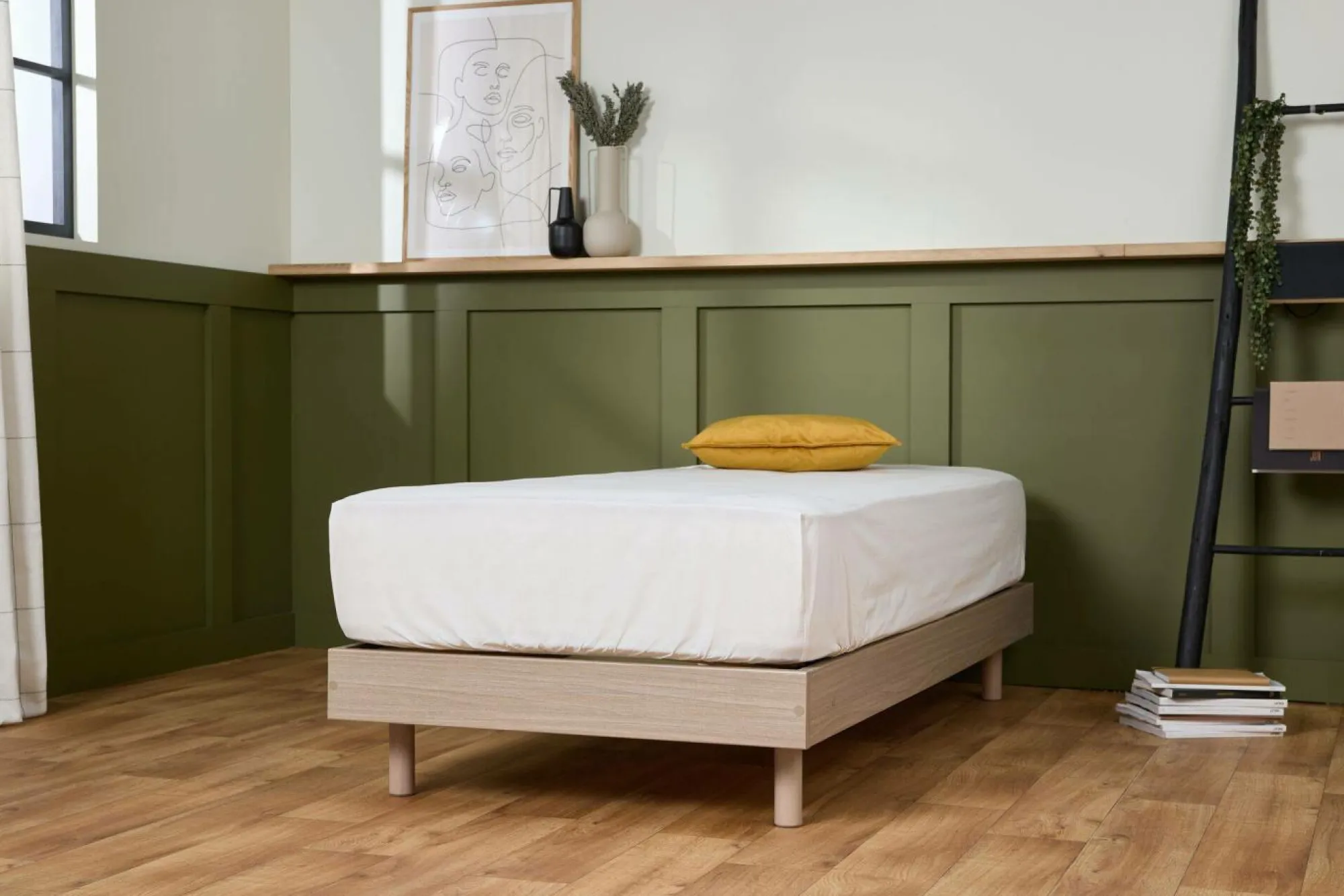 Camif Sommiers 160 X 200 Cm|Sommiers 90 X 190 Cm>Sommier kit décor bois Elian - - 90 x 190 cm