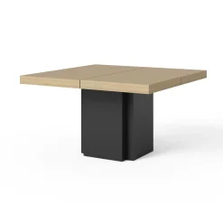Camif Tables À Manger|Tables>Table à manger carrée décor bois et noir pied central 8 personnes Dusk -