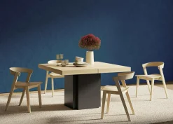 Camif Tables À Manger|Tables>Table à manger carrée décor bois et noir pied central 6 personnes Dusk -