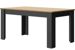 Camif Tables À Manger|Tables>Table à manger rectangulaire extensible décor bois et noir 6 à 8 personnes Garance