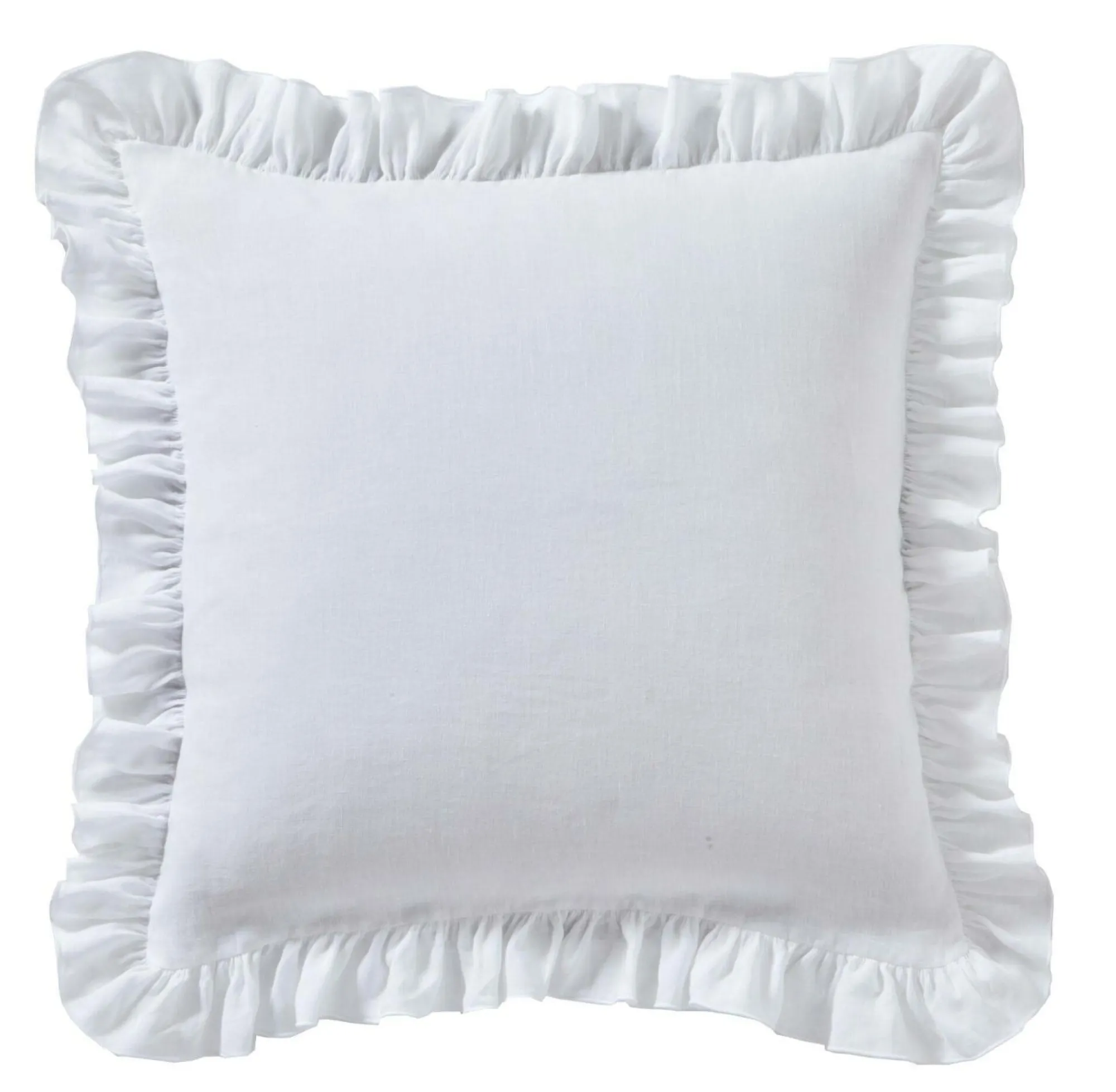 Camif Taies D'Oreiller>Taie d'oreiller volant froncé lin Suzette - - 65 x 65 cm
