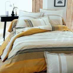 Camif Housses De Couette>TRADILINGE Housse de couette percale Marlow Miel - 260 x 240 cm
